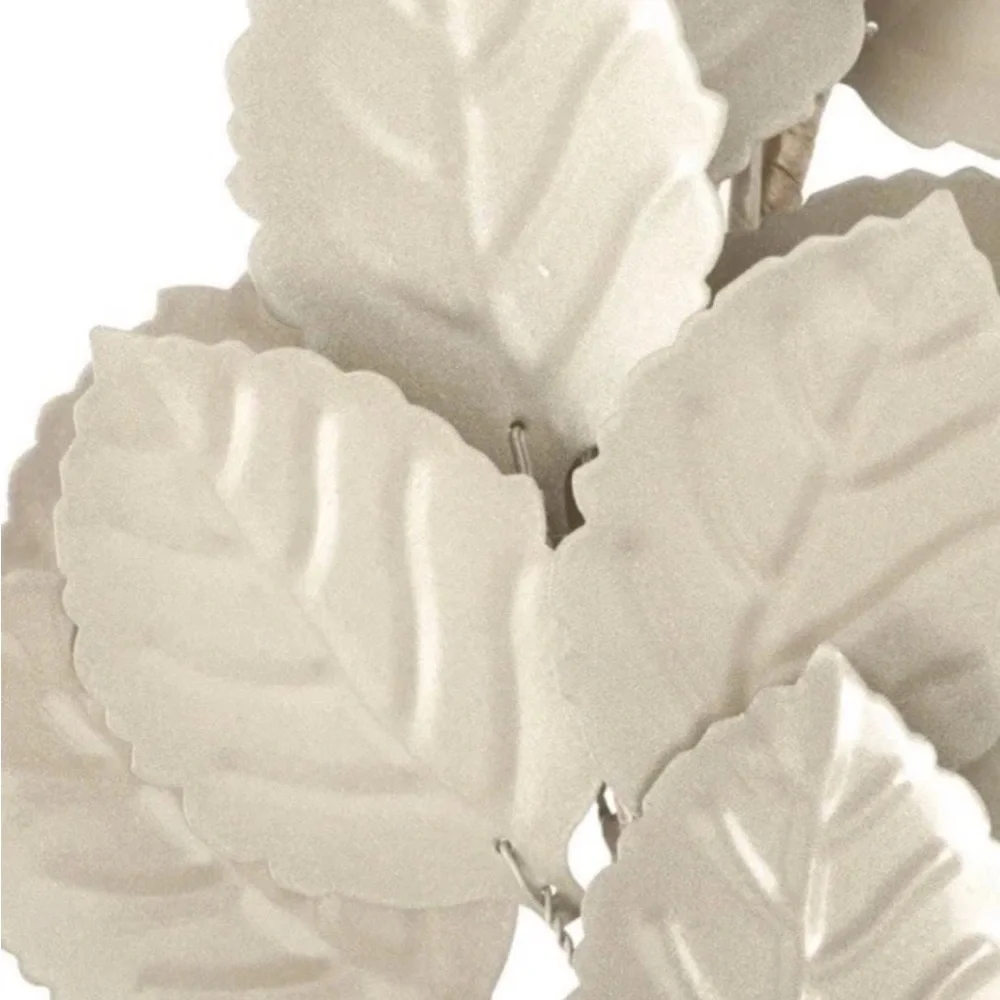 My Texas House Garland Metal Leaf Leaves 6 Ft Champagne Lt Taupe Wired Decor